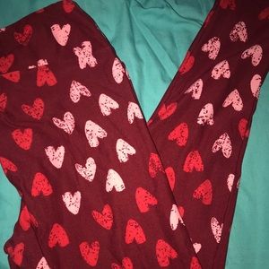 Lularoe Sketch Heart Leggings TC